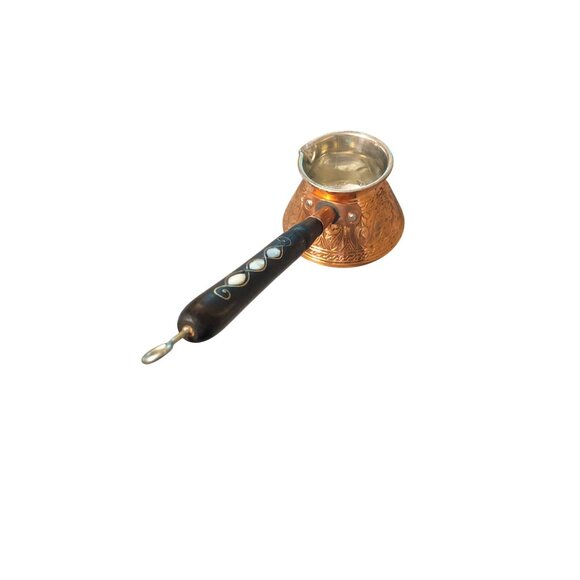 Vintage Copperbull Turkish Coffee Pot Handle Inlaid with Mother of Pearl - Picture 13 of 16